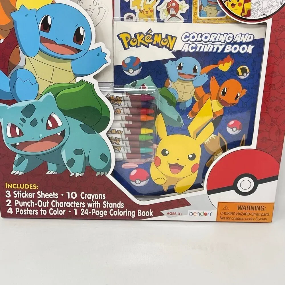 Pokémon Super Color Sticker & Design Activity Set with 4 Posters New Sealed